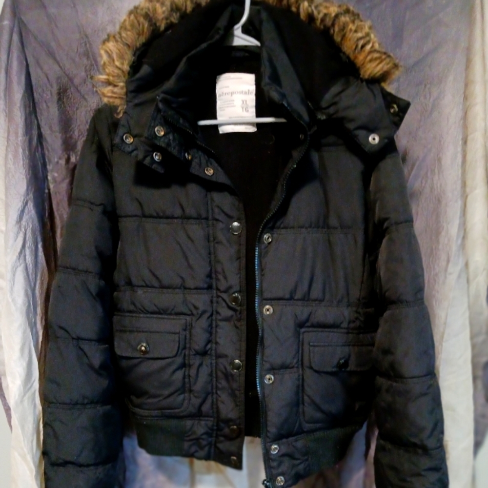 Aeropostal Black Puffer Coat Size XL